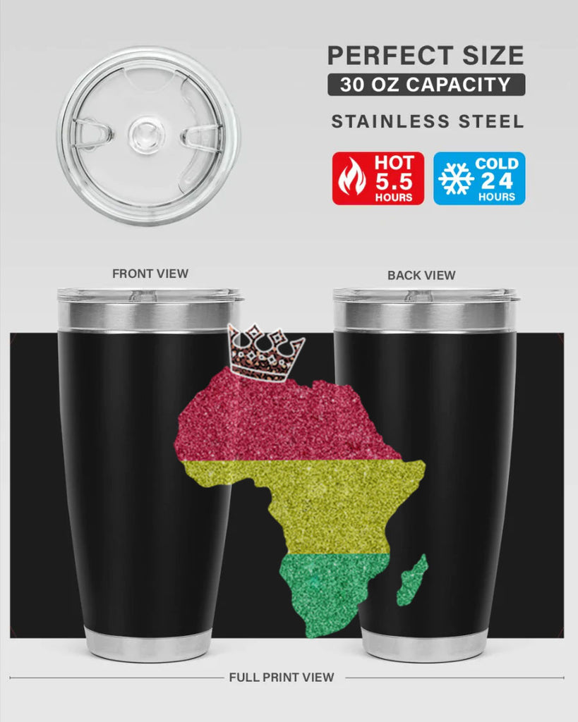 Juneteenth Crown Africa Flag 6#- Juneteenth- tumbler