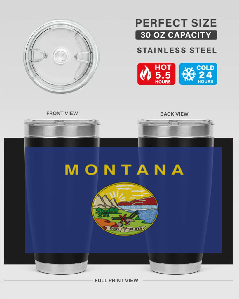 Montana 26#- Us Flags- Tumbler