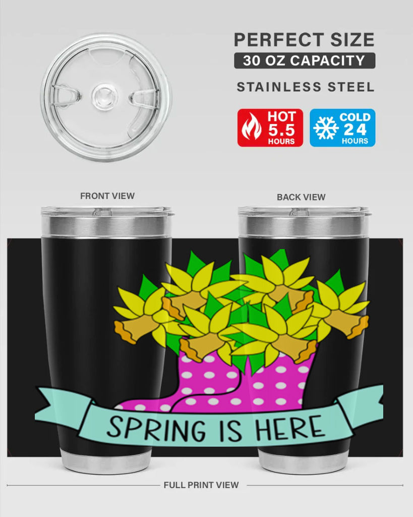Spring is here daffodil rainboots442#- spring- Tumbler