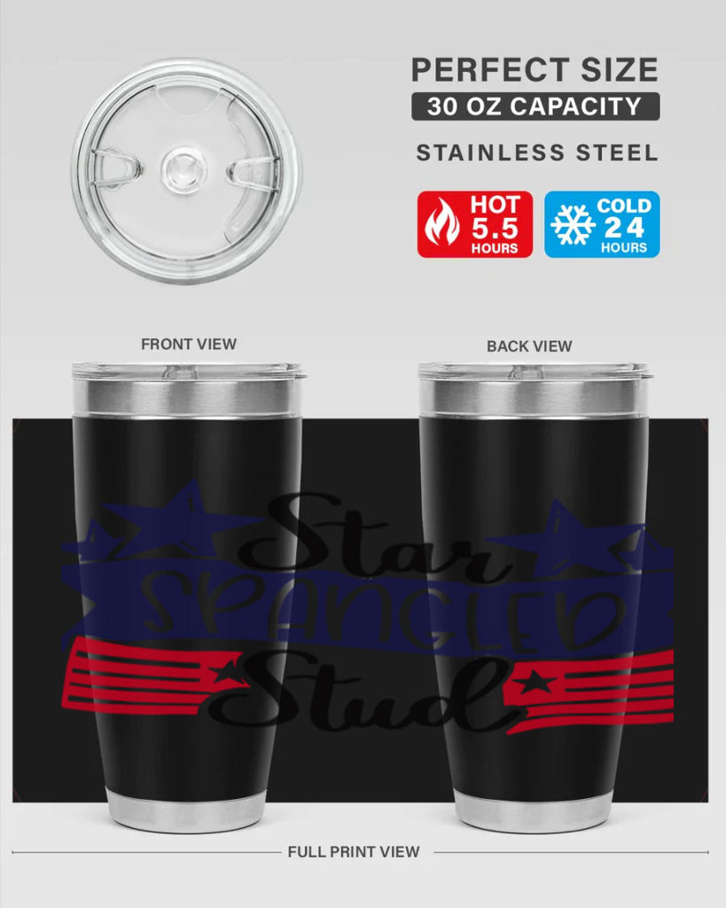 Star Spangled Stud Style 173#- Fourt Of July- Tumbler