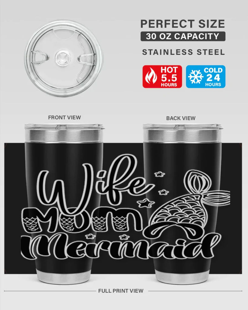 Wife Mom Mermaid 675#- mermaid- Tumbler