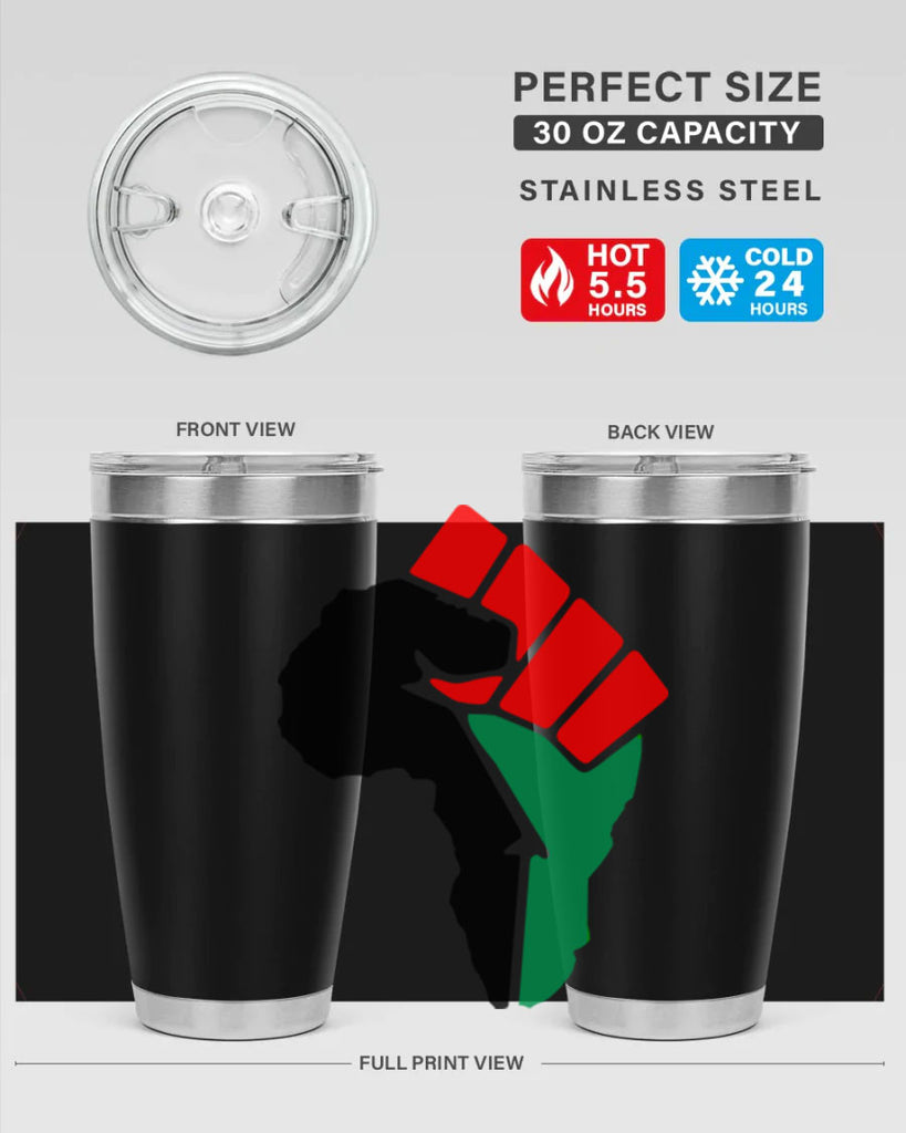 african power fist 274#- black words phrases- Cotton Tank