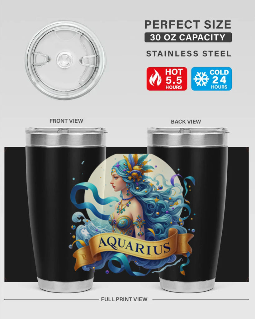 aquarius 84#- zodiac- Tumbler