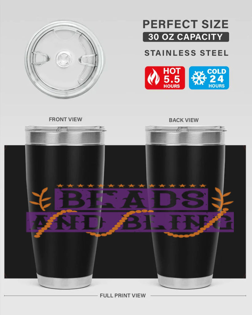 beads and bling 40#- mardi gras- Tumbler