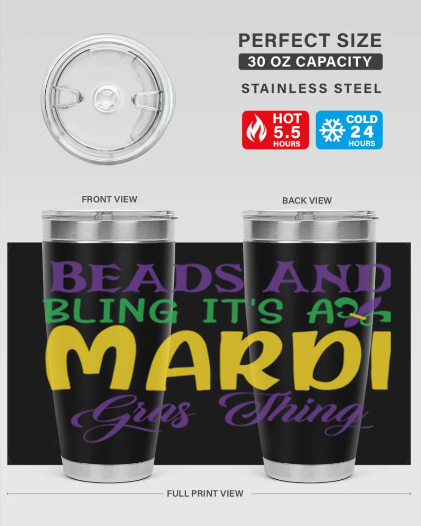 beads and bling its a mardi gras thing 86#- mardi gras- Tumbler