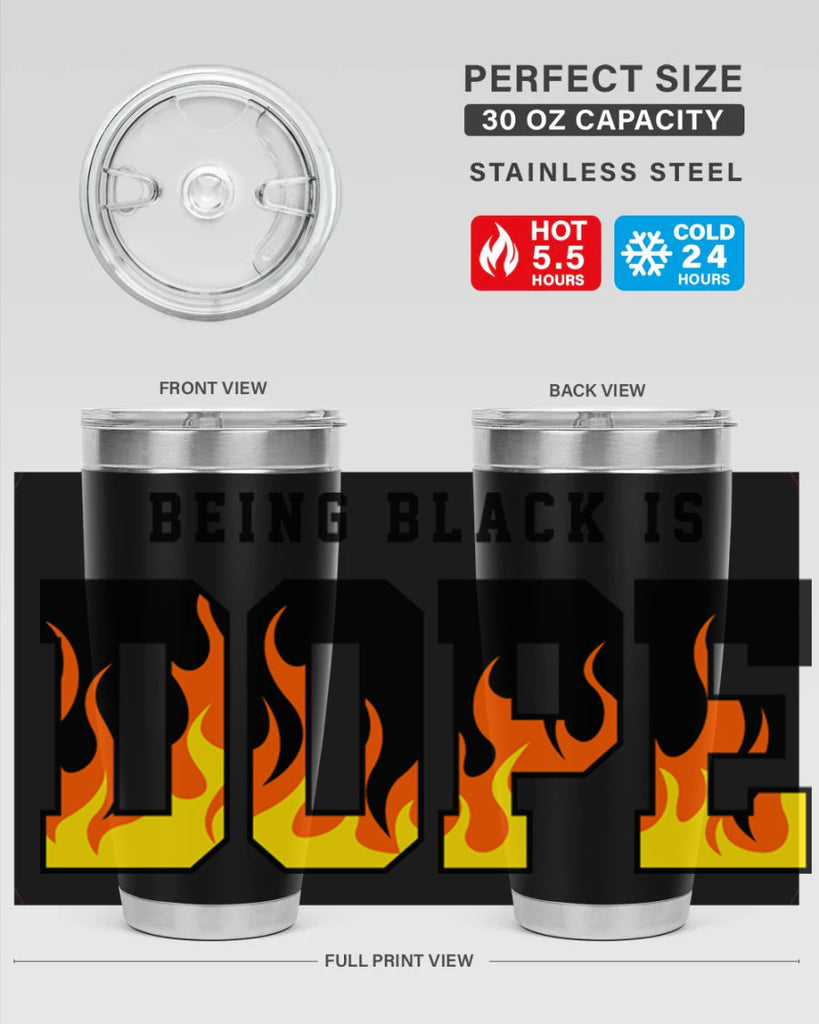 being black is dope flames 256#- black words phrases- Cotton Tank