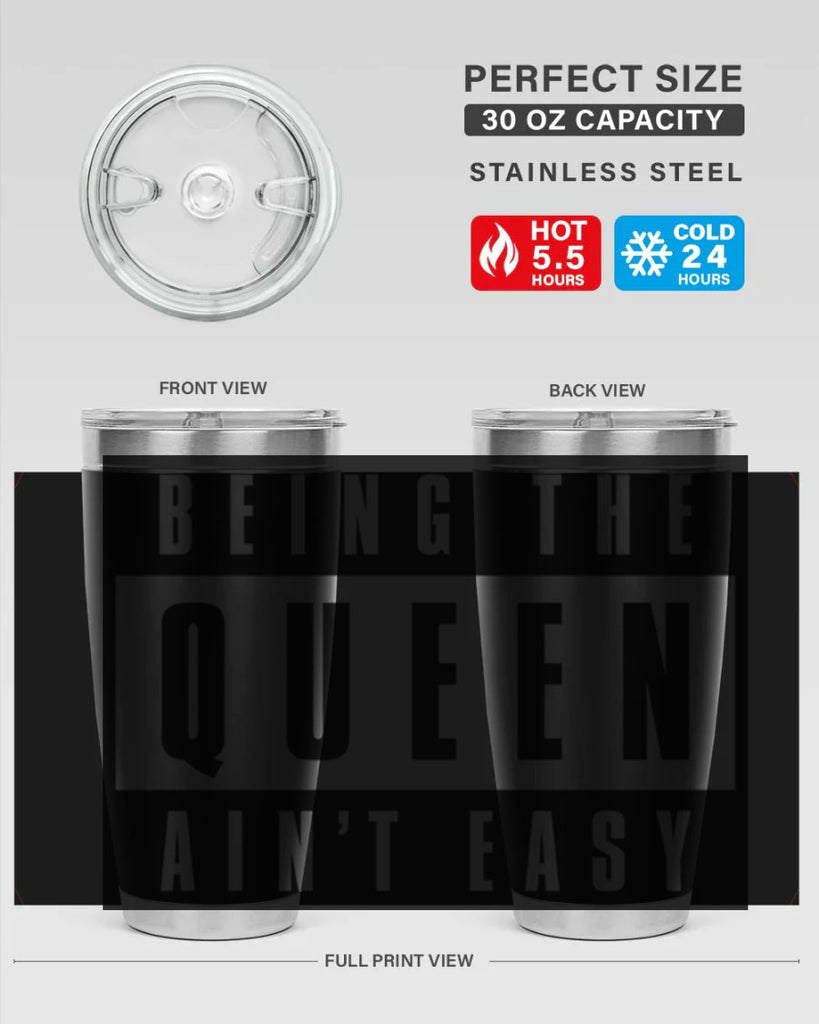 being the queen aint easy 258#- black words phrases- Cotton Tank