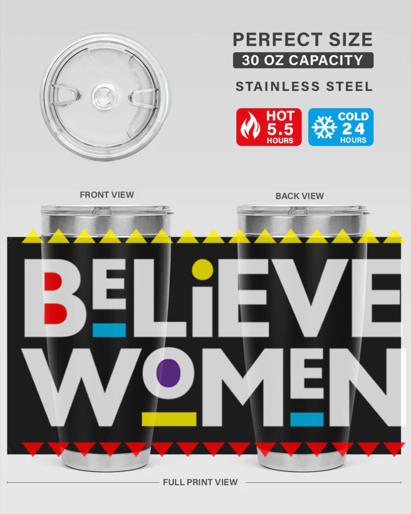 believewomen 254#- black words phrases- Cotton Tank