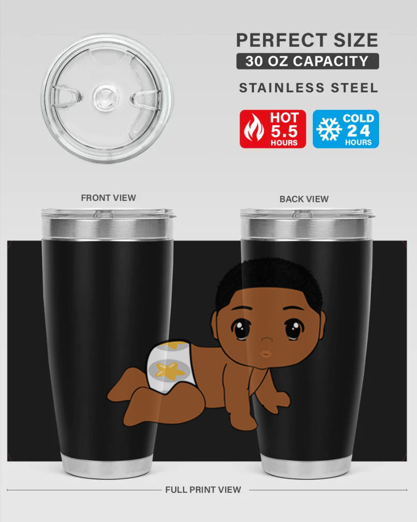 black baby boy 3#- black men - boys- tumbler