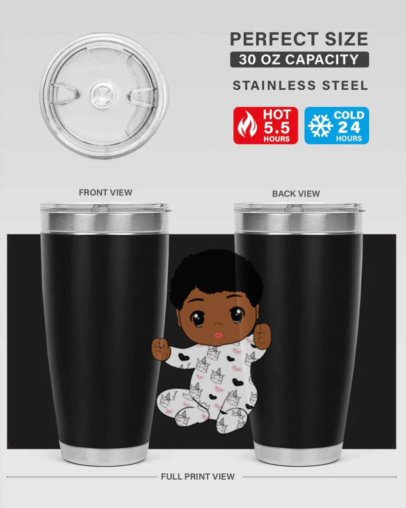 black baby boy 8#- black men - boys- tumbler