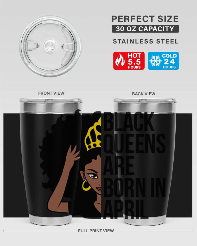 black queens are born in april 218#- black words phrases- Cotton Tank