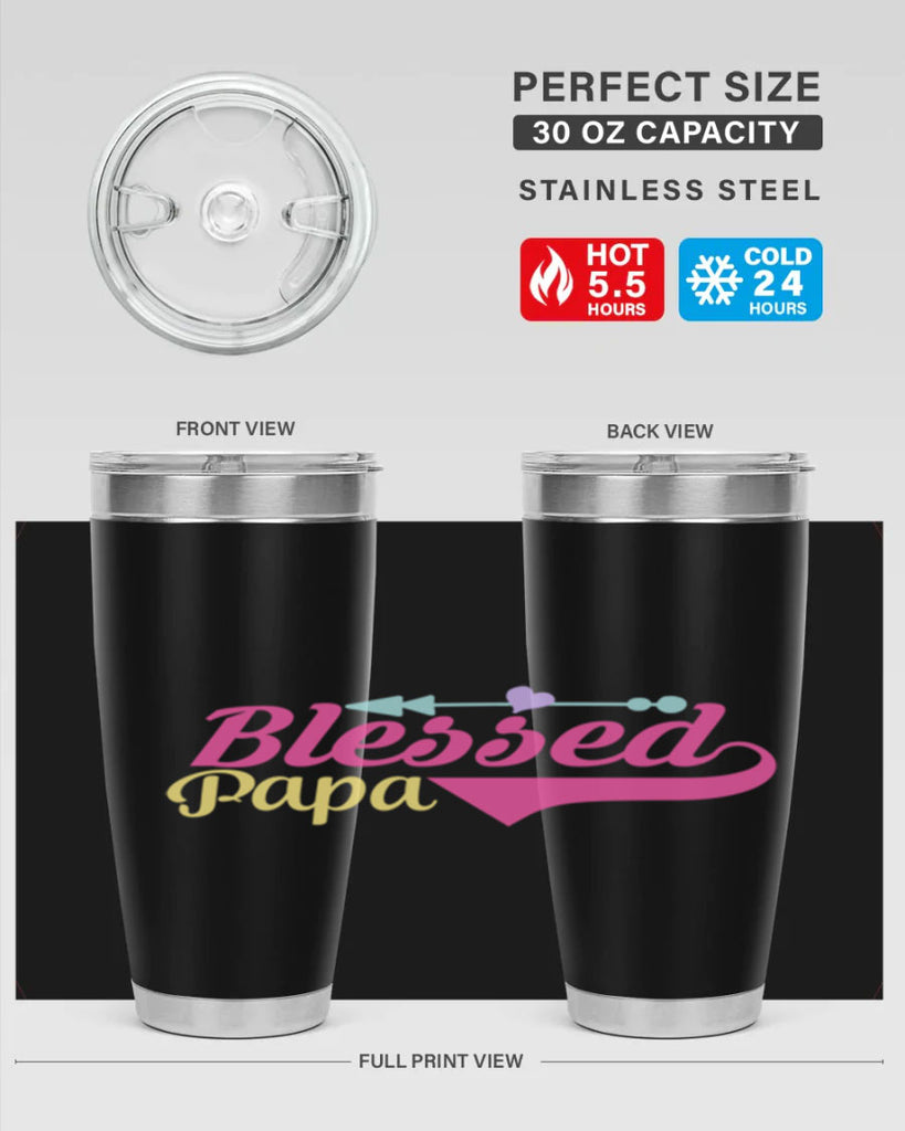 blessed papa 73#- grandpa - papa- Tumbler