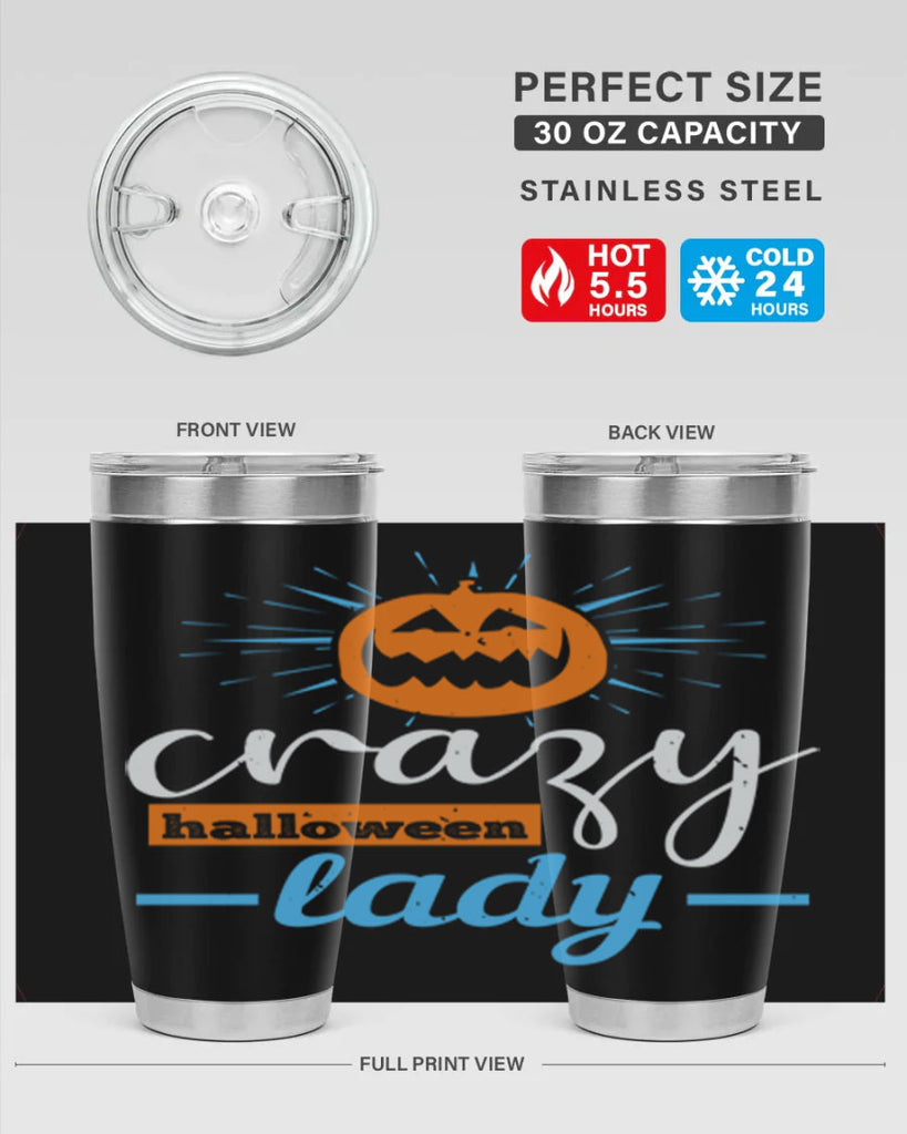 crazy halloween lady 118#- halloween- Tumbler