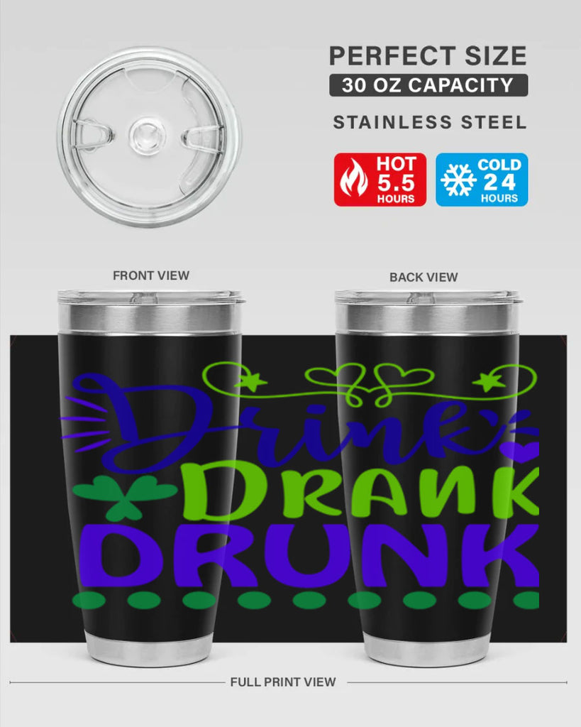 drink drank drunk 22#- mardi gras- Tumbler