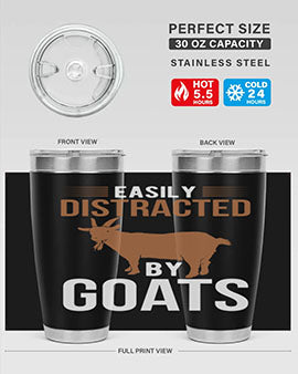 easily distracted by goats Style 5#- goat- Tumbler