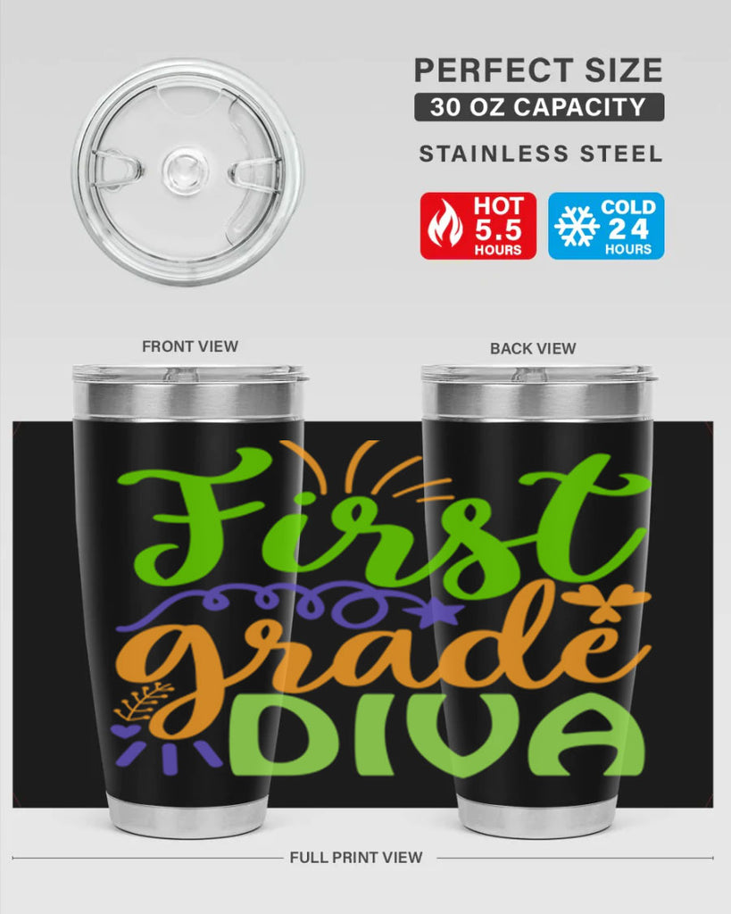 first grade diva 21#- mardi gras- Tumbler