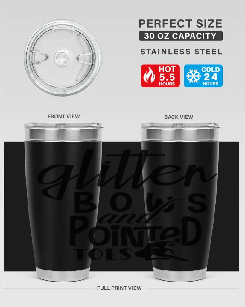glitter bows and pointed toes 42#- ballet- Tumbler