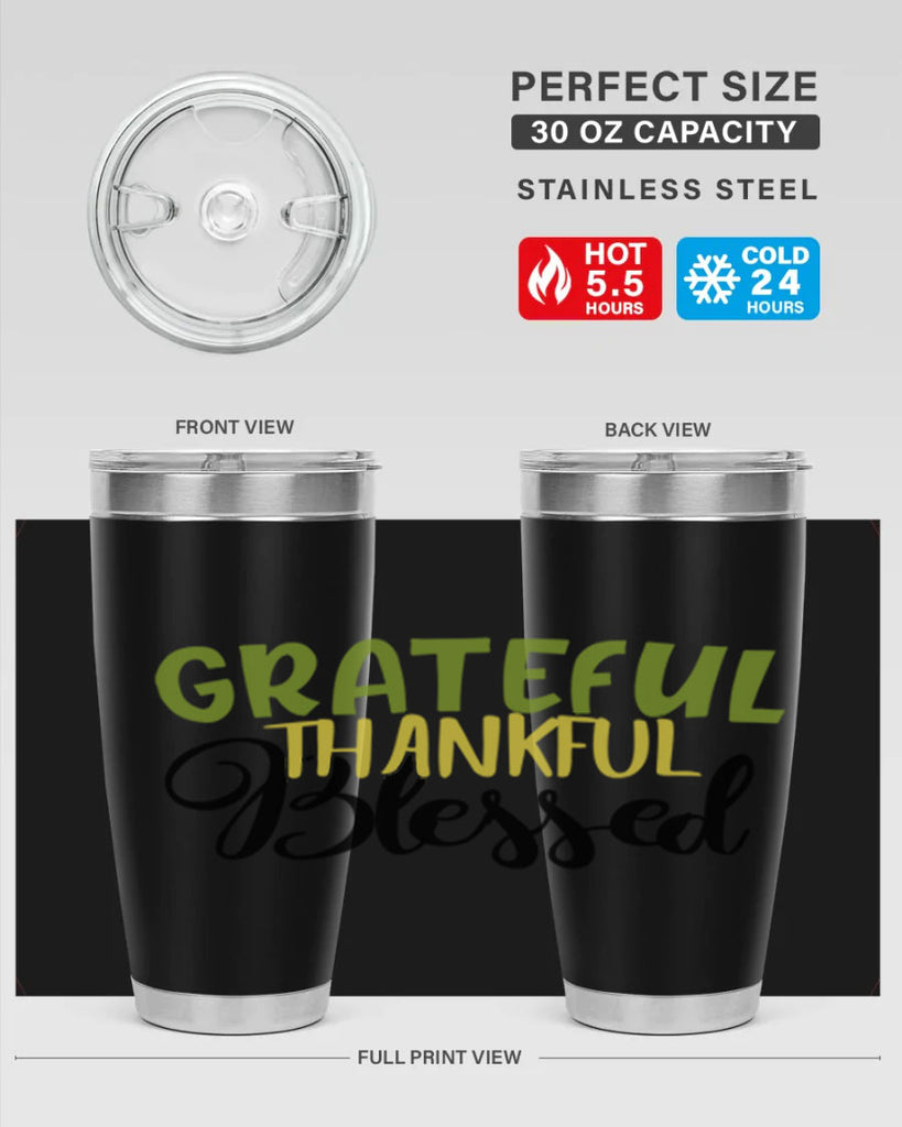 grateful thankful blessed 57#- thanksgiving- Tumbler