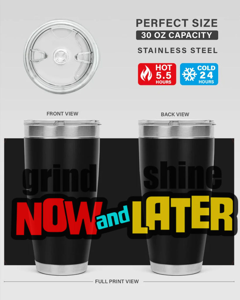 grind now and shine later 142#- black words phrases- Cotton Tank