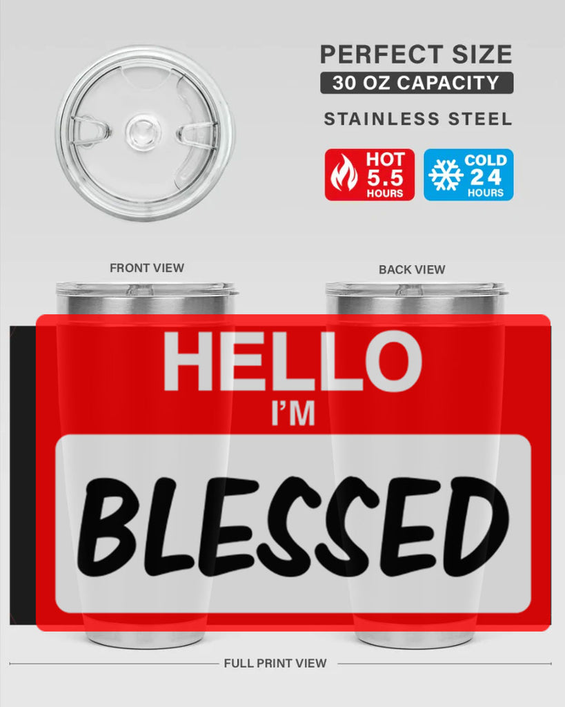 hello im blessed 133#- black words phrases- Cotton Tank