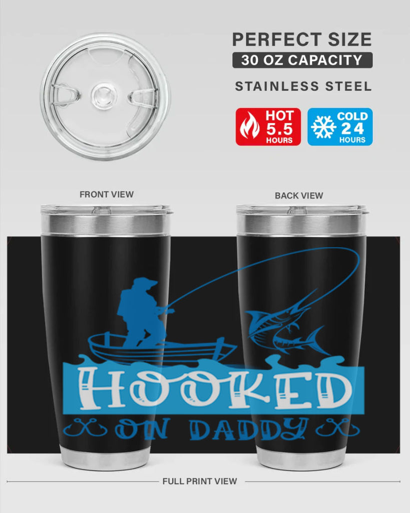 hooked on daddy 218#- fishing- Tumbler