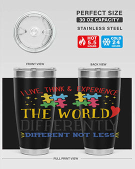 i live think experience the world differently different not less Style 20#- autism- Tumbler