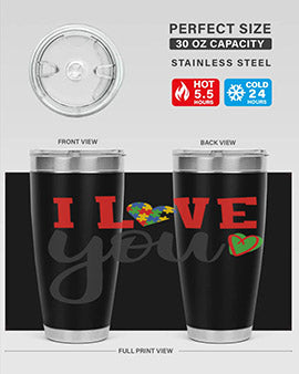 i love you Style 23#- autism- Tumbler