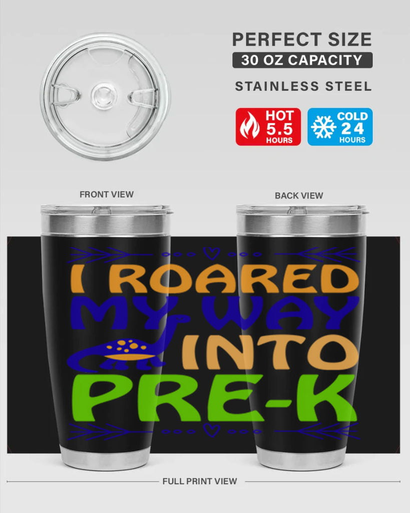 i roared my way into prek 20#- mardi gras- Tumbler