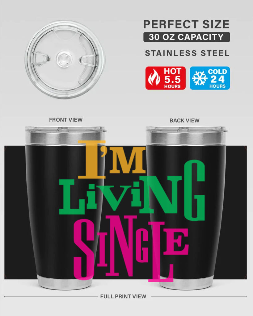 im living single 108#- black words phrases- Cotton Tank