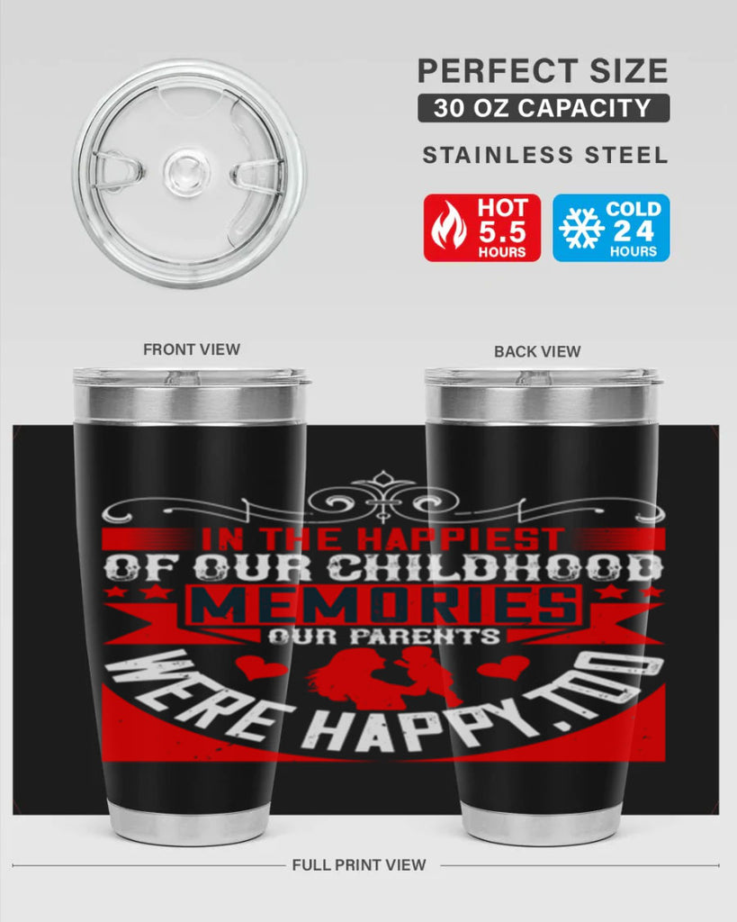 in the happiest of our childhood memories our parents were happy too 45#- Parents Day- Tumbler