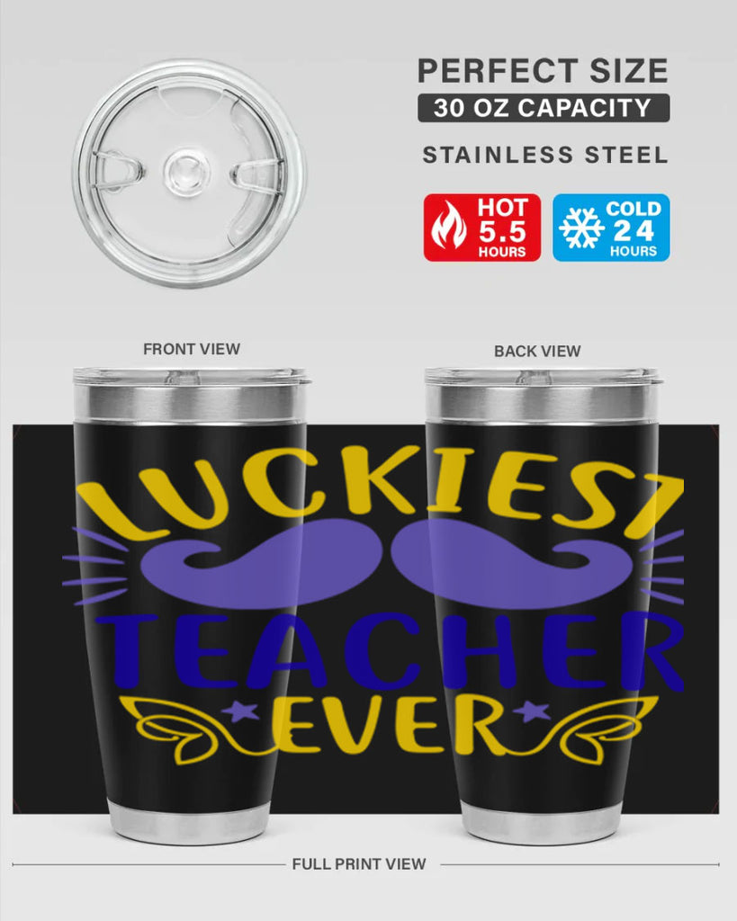 luckiest teacher ever 12#- mardi gras- Tumbler