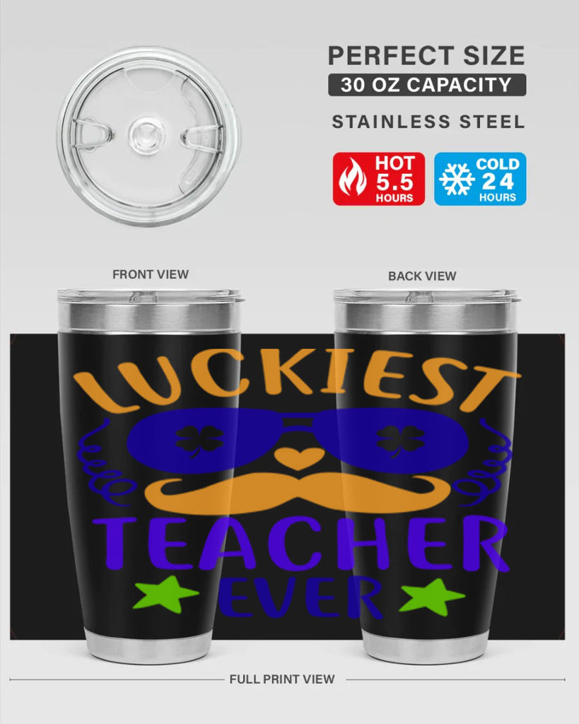 luckiest teacher ever 14#- mardi gras- Tumbler