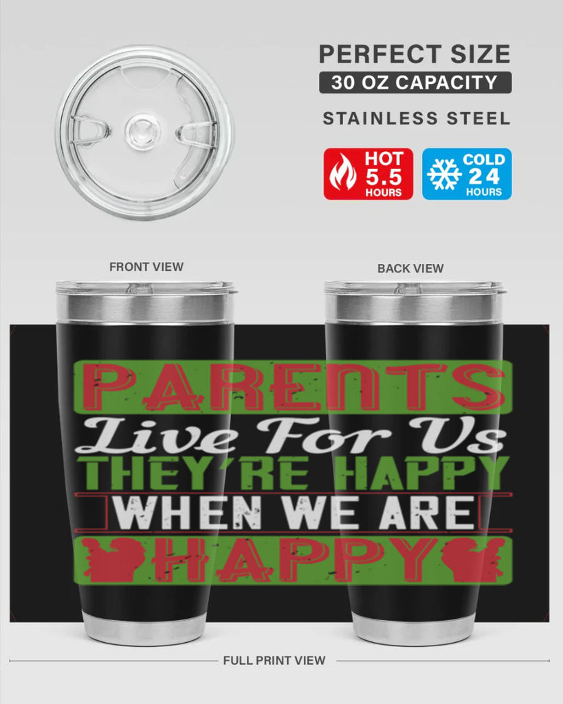 parents live for us they’re happy when we are happy 25#- Parents Day- Tumbler