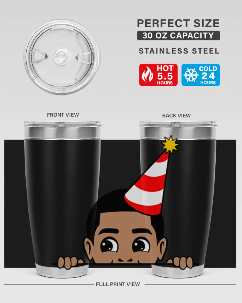 peekaboo afro birthday boy 21#- black men - boys- tumbler