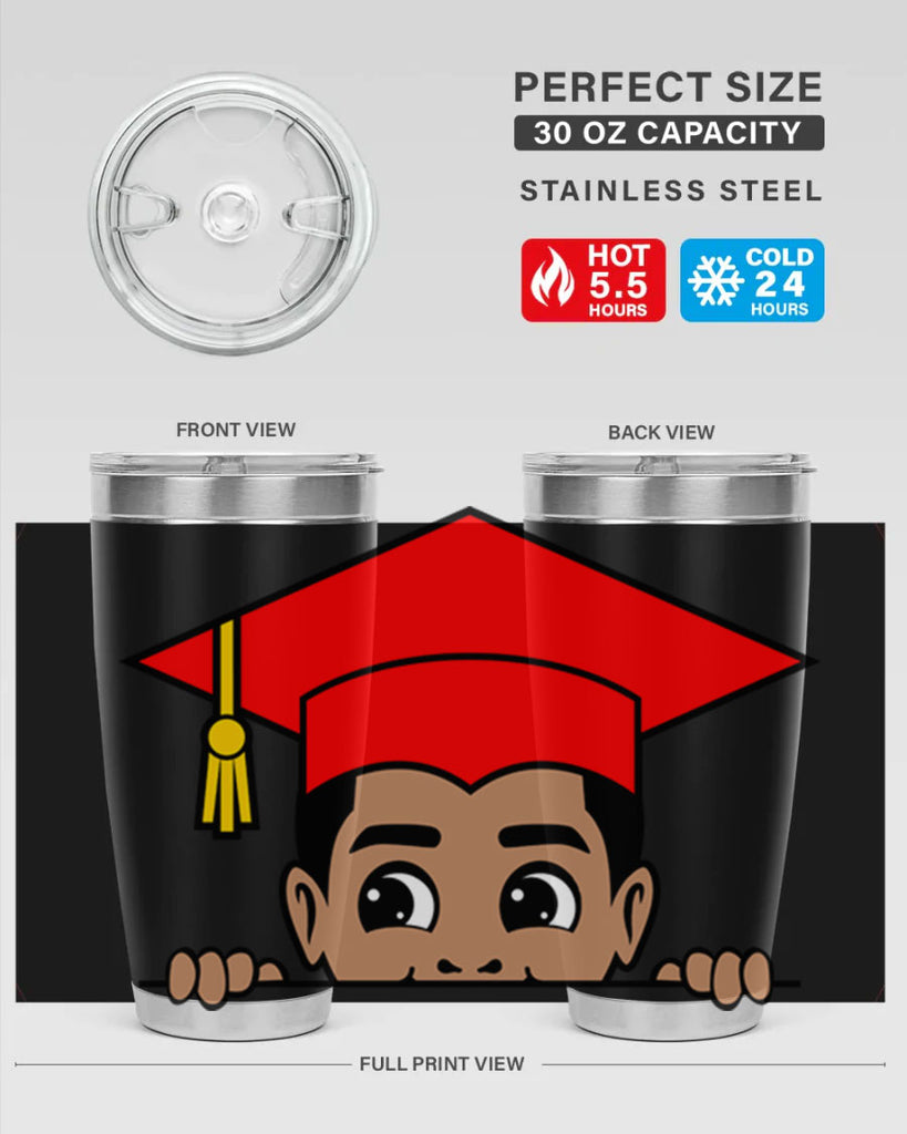 peekaboo afro puffs grad boy 20#- black men - boys- tumbler