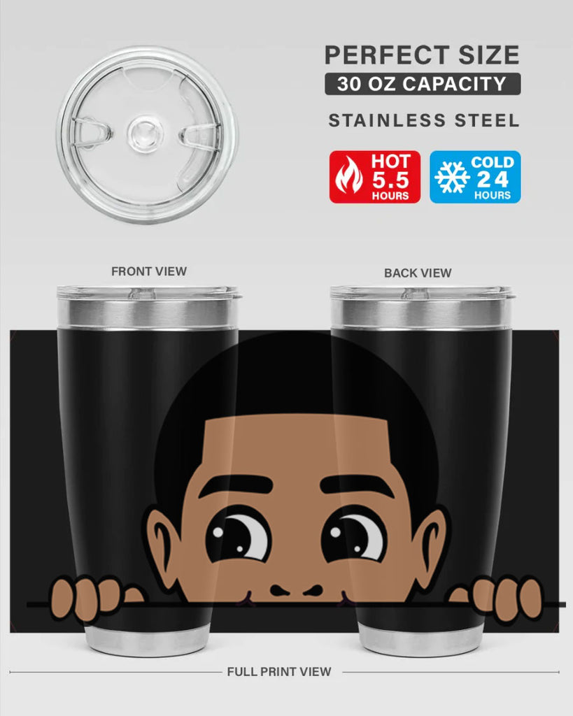 peekaboo boy 17#- black men - boys- tumbler