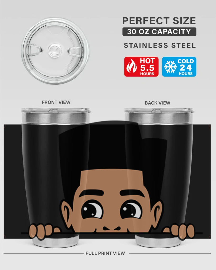 peekaboo boy 18#- black men - boys- tumbler