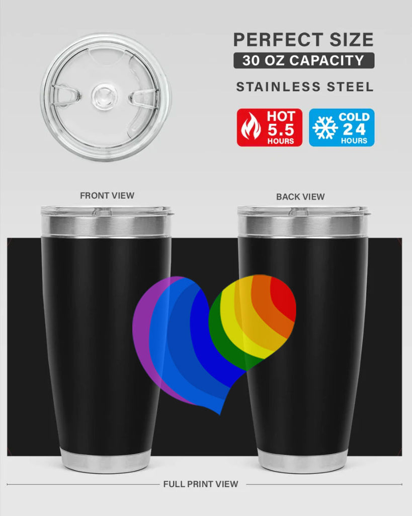 rainbow heart wavy 7#- lgbt- Tumbler