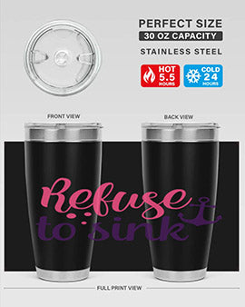 refuse to sink Style 4#- breast cancer- Tumbler