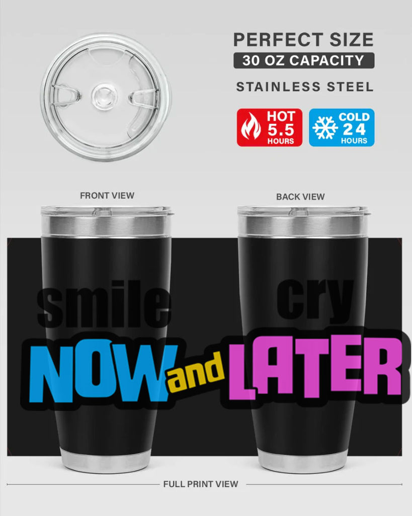 smile now and cry later 31#- black words phrases- Cotton Tank