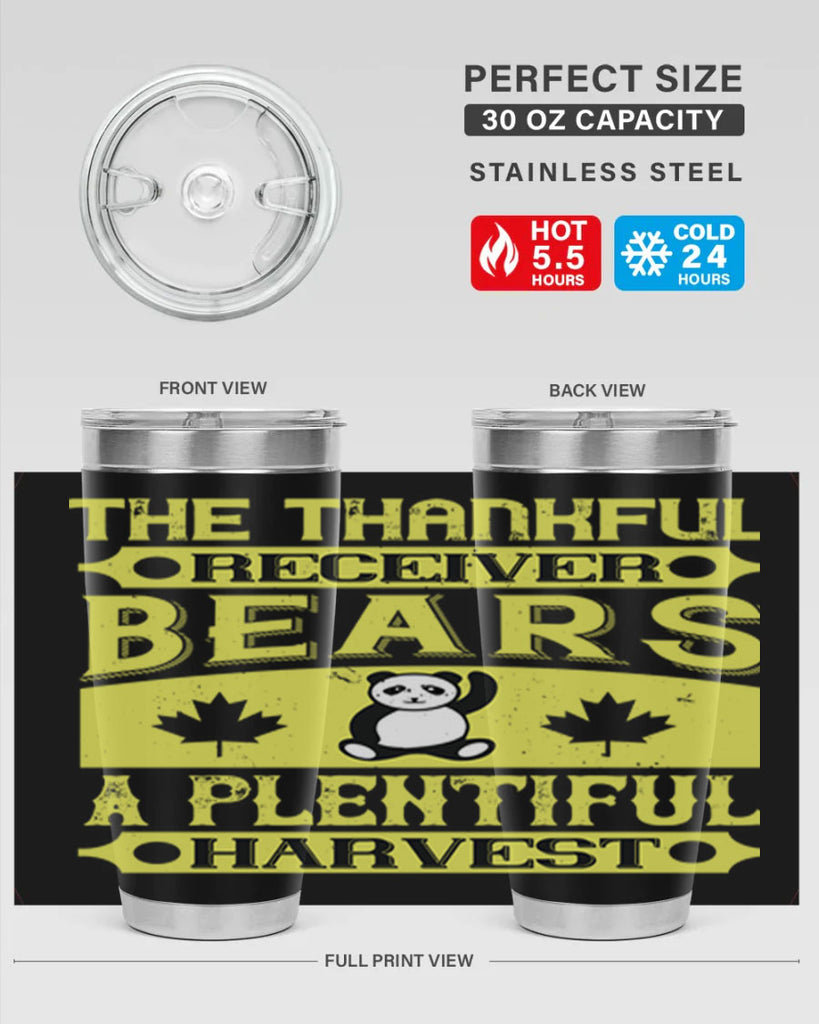 the thankful receiver bears a plentiful harvest 2#- thanksgiving- Tumbler