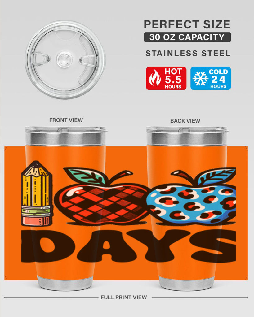 100th day of school Apple 38#- 100 days of school- Tumbler