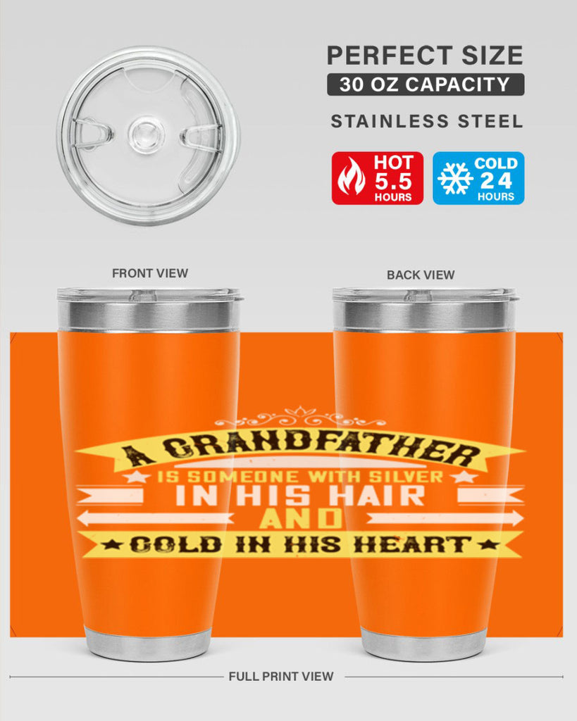 A grandfather is someone with silver 88#- grandpa - papa- Tumbler