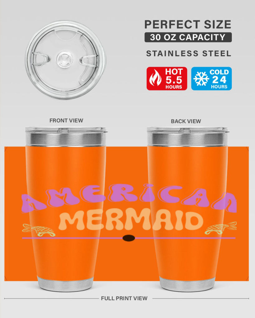 American Mermaid 16#- mermaid- Tumbler