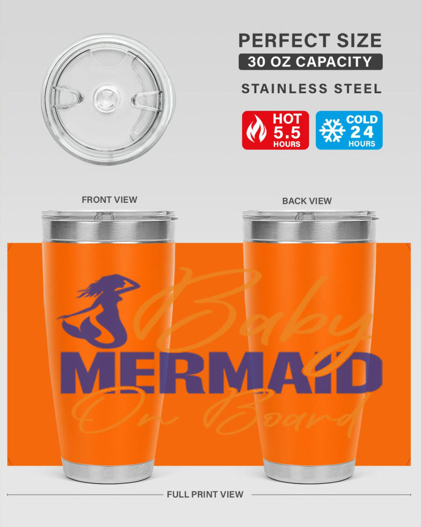 Baby Mermaid on Board 20#- mermaid- Tumbler
