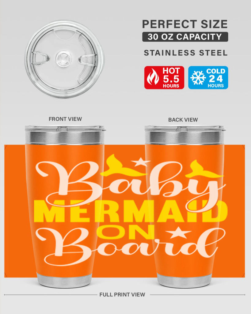 Baby Mermaid on Board 21#- mermaid- Tumbler
