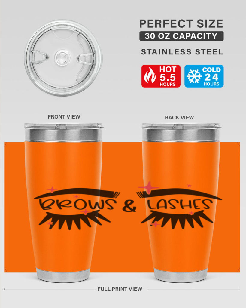 Brows Lashes Style 123#- make up- Tumbler