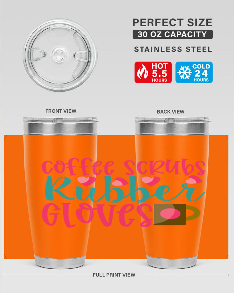 Coffee Scrubs Rubber Gloves Style 391#- nurse- tumbler