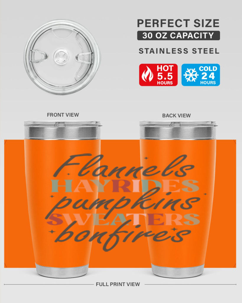 Flannels Hayrides Pumpkins Sweaters Bonfires 184#- fall- Tumbler