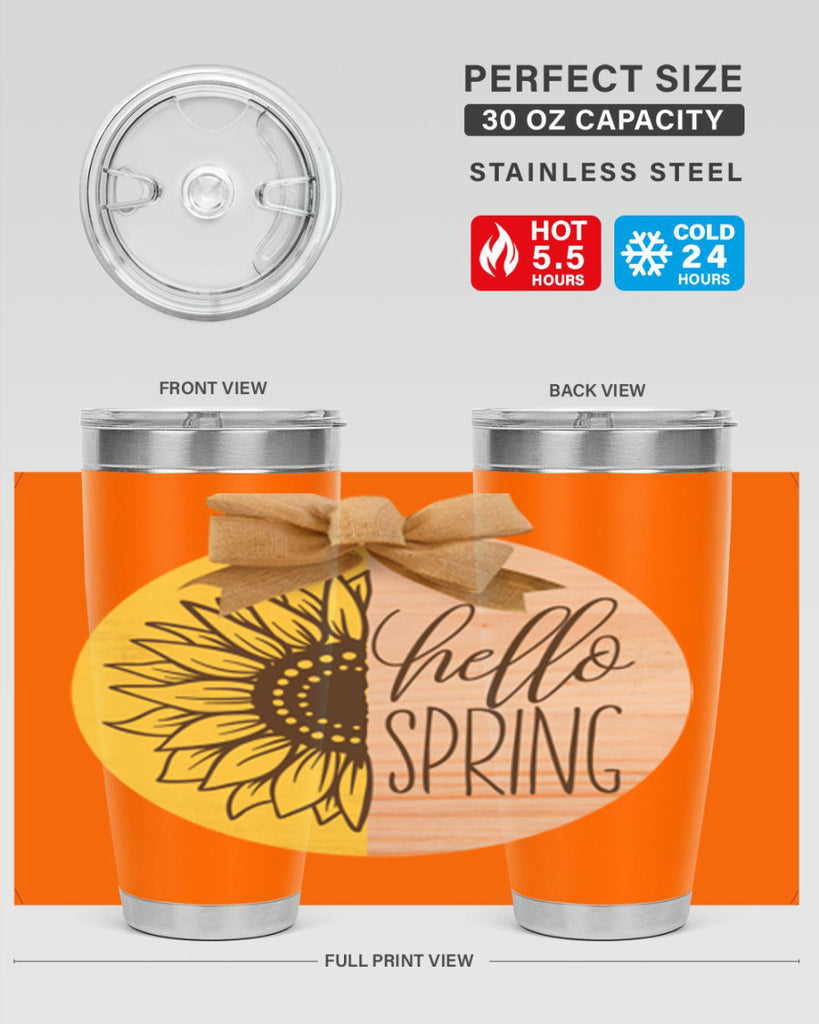 Hello spring half sunflower Mockup198#- spring- Tumbler